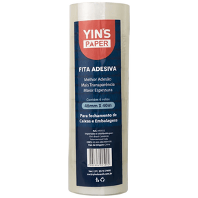 Fita Adesiva Transparente 48mm x 40m Yins - Cx 6 Unidades