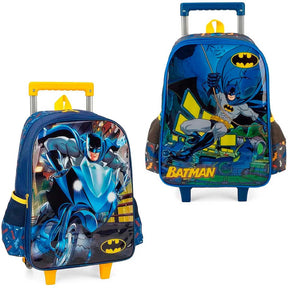 Mochila Escolar com Rodinhas Batman Azul – Luxcel