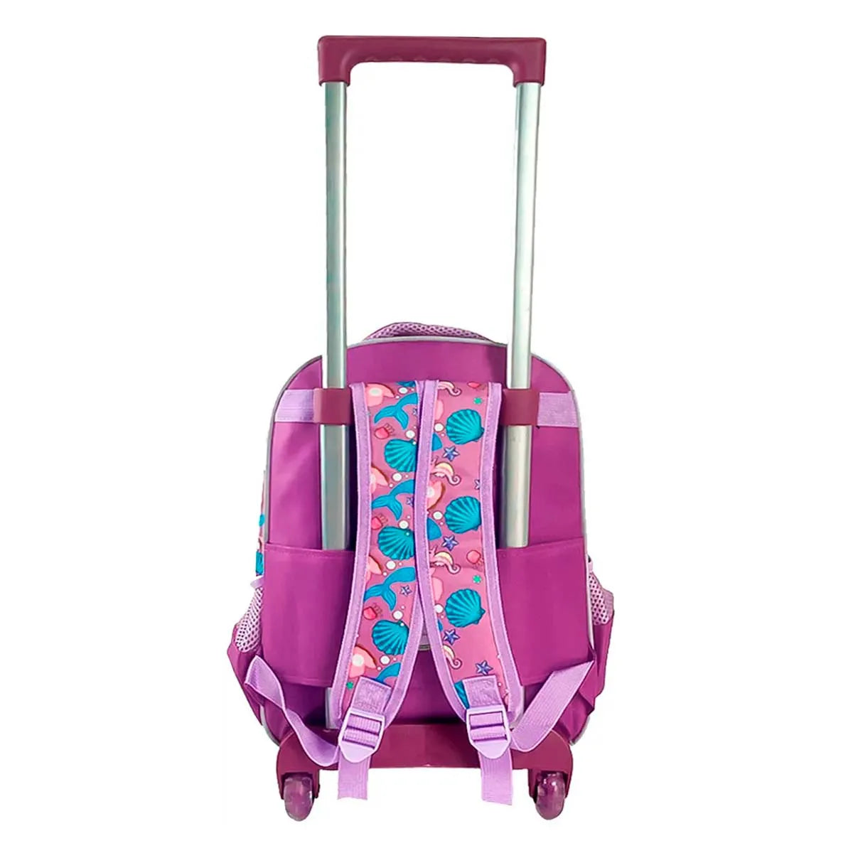 Mochila com Rodinhas e Costas Sereia Girl Yepp – Roxo/Azul