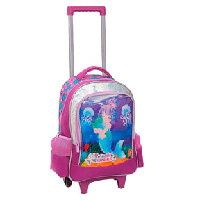 Mochila com Rodinhas e Costas Sereia Girl Yepp – Roxo/Azul