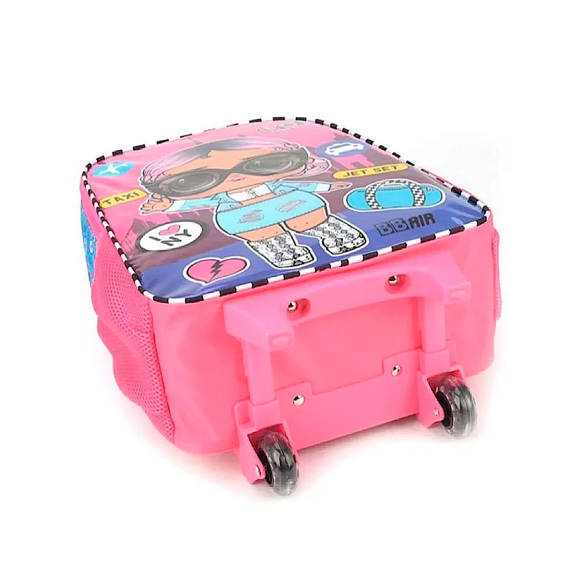 Mochila Escolar com Rodinhas LOL Rosa Luxcel