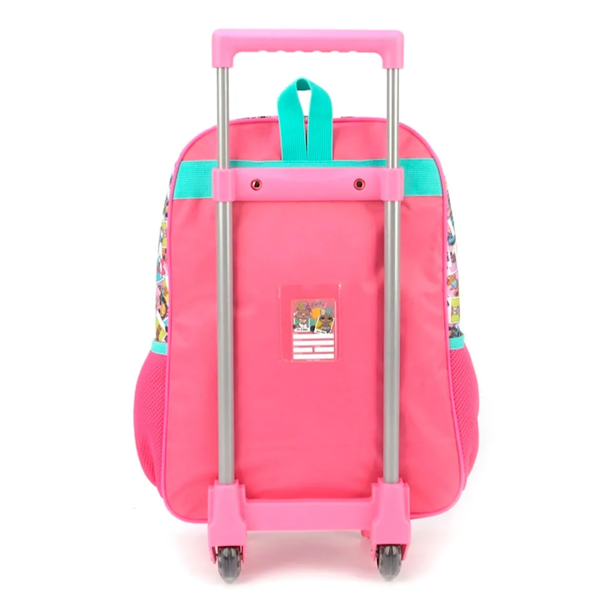 Mochila Escolar com Rodinhas LOL Rosa Luxcel