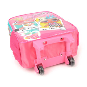 Mochila Escolar com Rodinhas LOL Rosa Luxcel