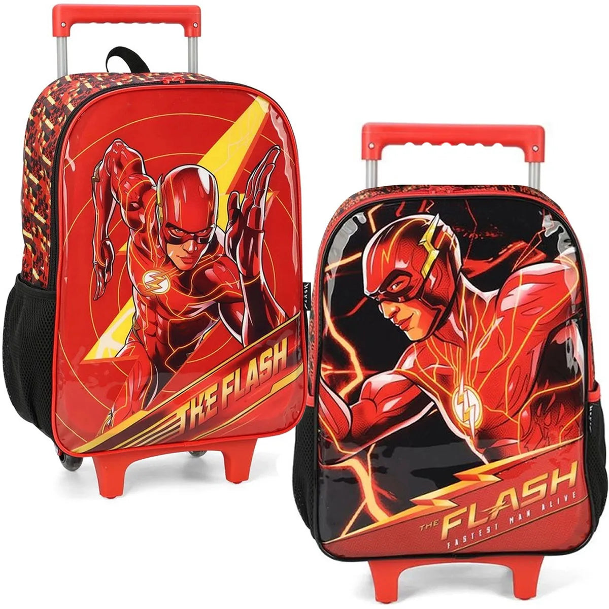 Mochila Escolar Infantil com Rodinhas Flash Vermelha – Luxcell