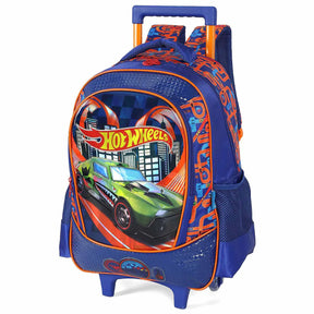 Mochila Escolar Infantil com Rodinhas e Costas Hot Wheels – Luxcel