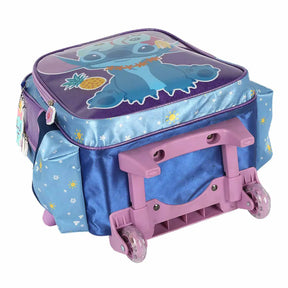 Mochila Escolar Infantil com Rodinhas e Costas Stitch Luxcell