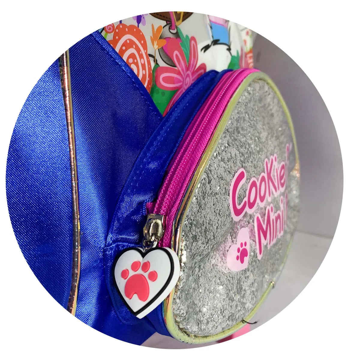 Mochila Escolar Infantil com Rodinhas 360° Gatinhos Azul – Winth