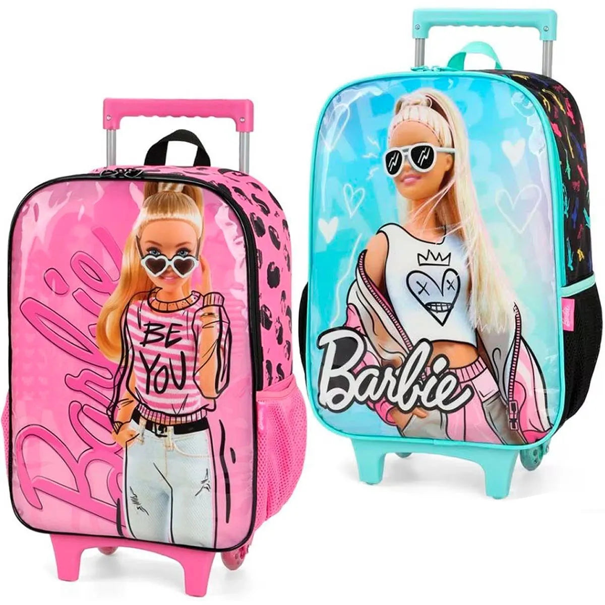 Mochila Escolar com Rodinhas Barbie Luxcel