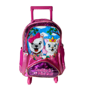 Mochila Escolar Feminina com Rodinhas 360° Gatinhos Winth