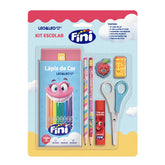 Kit Escolar Fini com Lápis de Cor 12 Núcleos – 18 Itens